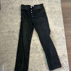 Agolde high wasted black wash jeans. Worn three times.